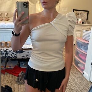 Lavish Boutique Tuscaloosa White One Shoulder Top